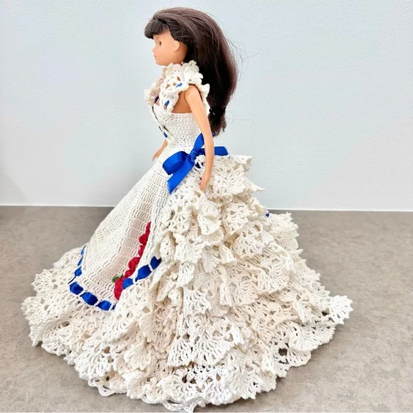 Miss July 1992 Barbie Doll Cotillion Crochet Barbie Doll Dress Gorgeous!!